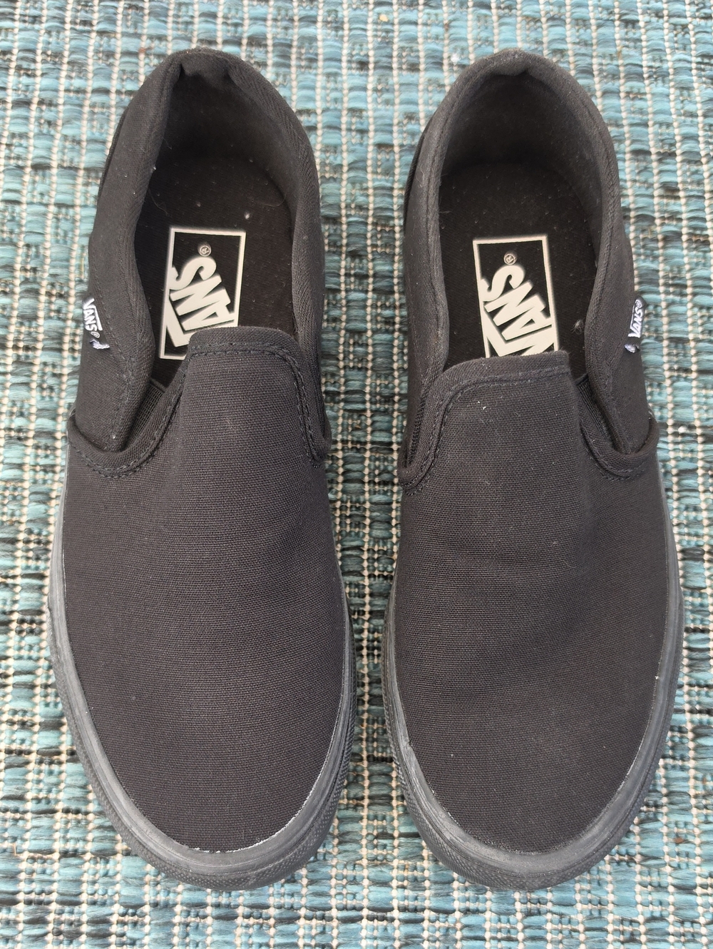 Vans Black Canvas Slip-On Loafers